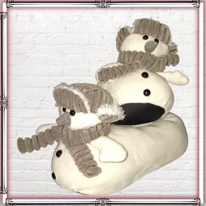 Snowman Plush Slippers Size 9-10
